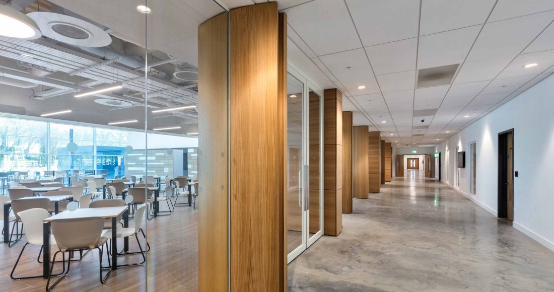 High-specification interior corridors and drylining